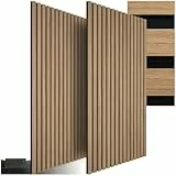 tectake® 3D Akustikpaneele, Holz Optik Paneele, Wandpaneele in Holzoptik als Schallabsorber, Panels für Wohnzimmer, Küche, Wand Deko, Wandverkleidung und Schallschutz - Eiche hell, 2er Set