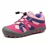 Mishansha Kinder Wanderschuhe für Jungen und Mädchen, rutschfeste Atmungsaktive Trekkingschuhe, Outdoor Sportschuhe für Schule, Freizeit und Wandern Rose 36EU