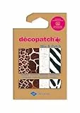 Décopatch DP044C - Packung Mix Patch, mit 4 Blatt Décopatch-Papier 30x40 cm, Tierfelle, gemischte Sortierung, geeignet ab 5 Jahren, 1 Pack