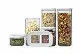 Mepal 7-teiliges Set Vorratsdosen mit Deckel - Lebensmittelbehälter Rechteckige - Küchenorganizer aus Kunststoff - Vorratsbehälter Luftdicht - 1x 2000 ml, 2x 1500 ml, 2x 1000 ml & 2x 425 ml - White