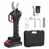 Irfora Elektrische Astschere, kabellose elektrische Astschere, batteriebetrieben, Astschere mit bürstenlosem Motor, 21-V-Lithiumbatterie, 30–40 mm Schnittdurchmesser, LCD-Display