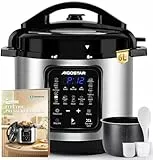 Aigostar Schnellkochtopf 6l, 18-in-1 Multikocher, Antihaft, leichte Reinigung, 1000 W Pressure Cooker, Rice Cooker, Slow Cooker, Dampfgarer, Joghurtbereiter, Speisewärmer inkl. farbigem Rezeptbuch