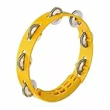 Nino Percussion Compact Tambourine Instrument - Musikinstrument für Kinder ab 3 Jahren - Durchmesser 8 Zoll - Kunststoff, Gelb (NINO49Y)