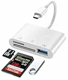 USB C Kartenleser, USB C auf Micro SD TF Speicher Kartenleser, Kartenlesegerät Typ C auf USB Kamera Speicherkartenleser Adapter für iPhone 15/Pro Max/Pro/Plus/iPad Pro/MacBook Pro/Air, Samsung Galaxy
