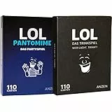 LOL - Trinkspiele Doppelpack - Wer lacht, trinkt! | Classic-Version + Pantomime | Kartenspiele | Gesellschaftsspiele | Partyspiele | Geschenk für Frauen | spielbar und passend zu Last One Laughing