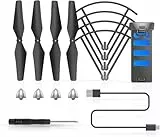Wipkviey T26 Drohne Ersatz-Kit, einschließlich Propellerschutz, Propellerabdeckung, austauschbarer Propeller, Schraubendreher, 1 x 3.7V 1200mAh modularer wiederaufladbarer LiPo-Akku, Ladekabel