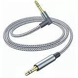 Ticenpe Aux Kabel Audio Kabel 3,5mm Klinkenkabel [1,2M] 90 Grad Aux Kabel mit Winkelstecker, Nylon Geflochtenes Kabel Stereo Klinke auf Klinke für Kopfhörer,Autoradio,Handy,PC,Soundbar,Stereoanlage