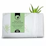 MaxxGoods orthopädisches Kissen, Nackenstützkissen aus Visco Gelschaum mit Aloe Vera Schutzbezug & Innenbezug aus 100% Baumwolle - Kopfkissen, Kissen für Seitenschläfer (42cm x 70cm x 15cm)
