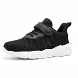 Fudaolee Unisex Kinder Turnschuhe Jungen Sportschuhe Atmungsaktiv Laufschuhe Mädchen Leichtgewicht Sneaker rutschfest Hallenschuhe Freizeit Fitnessschuhe B-Schwarz 38 EU