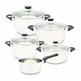 Karl Krüger Kochtopf-Set, Edelstahl, Silber, 16 Centimeters cm, 4