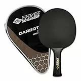 Donic-Schildkröt CarboTec 7000 Tischtennisschläger – 100% Carbon One-Piece Schläger, Revolution Belag mit S-Plus Schwamm 2,3mm, Spieltyp Attack Plus, konkaver Griff, inkl. Schlägertasche