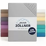 Julius Zöllner Jersey Spannbettlaken für Baby- & Kinderbett, 100% Jersey-Baumwolle, OEKO-TEX Standard 100 zertifiziert, Größe: 60x120cm / 70x140cm, 2er Pack, hellgrau
