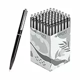 Westcott Kugelschreiber ALLTIME Schwarz 50 Stück | Vorteilspack Druckkugelschreiber mit schwarzer Tinte | Strichstärke M X20 Standardmine | Dokumentenecht ISO 12757-2 | Metallclip | E-737470 00