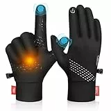 PULIOU Handschuhe Herren Damen Winter Warme Fahrradhandschuhe Winterhandschuhe Fahrrad Handschuhe Sporthandschuhe Laufhandschuhe Touchscreen Winddichte rutschfest Elastisch