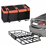 Plutohiker Heckträger für Anhängerkupplung 120x61x15cm,Dachbox Auto,Heckbox für Anhängerkupplung 425 Liter Pro