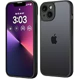ORDA für iPhone 13 Hülle 6,1 Zoll, Vollständiger Kameraschutz Stoßfest Kratzfest Transluzente Rückseite Schutzhülle, Anti-Fingerabdruck Matt Handyhülle für iPhone 13 (Schwarz)