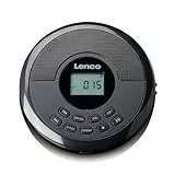 Lenco CD-340BK Discman mit Bluetooth - CD/MP3-Player - eingebaute Stereo-Lautsprecher - wiederaufladbar, Anti-Schock - USB-Wiedergabe