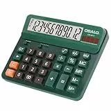 OSALO Taschenrechner Gross großes Display große Tasten 12-stelliger Tischrechner Bürorechner Solarrechner (OS-6815 Grün)