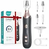 COSLUS C43 Professionelle Elektrische Nagelfräser Set: Maniküre Pediküre Set Fußpflege Elektrisch für Zehennägel, Hände und Füße, Breiterer Schleifer für dicke Nägel, 5 Geschwindigkeiten, Grau