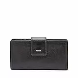 Fossil Brieftasche für Frauen Logan, Leder/Polyurethan Trim Tab Clutch schwarz 17,1 cm L x 1,9 cm B x 8,9 cm H SL7830001