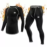 MeetHoo Thermounterwäsche Herren, Funktionsunterwäsche Set Funktionswäsche Thermo Skiunterwäsche Thermowäsche Base Layer Unterhemd Unterhose für Laufen
