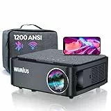 Beamer, Full HD 1080P 1200 ANSI Lumen Beamer 5G WiFi Bluetooth Beamer Heimkino 4K Unterstützung, LED Video Beamer Outdoor 300 '' Display, kompatibel mit Fire Stick,Smartphone,PS5 Projektor
