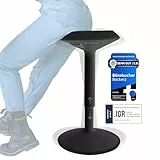 Ergonomischer Hocker - Bürohocker Testsieger mit 40-60 cm Stehhocker Höhenverstellbar mit Schwingeffekt - Büro Stehstuhl - Rutschfester Sitzhocker Ergonomisch - Wackelhocker Büro - Mattschwarz