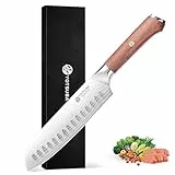 YOTSUBA Profi Santoku Messer Chef Knife, Japanisches Kochmesser 17cm Messer Deutschem High Carbon Edelstahl, Küchenmesser mit Ergonomischen Griff für Haushalt und Restaurant