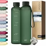 KIVY Trinkflasche 1l - Kohlensäure geeignet & Auslaufsicher - Für Sport, Schule & Büro- Trinkflasche Gym Flasche - Sporttrinkflasche - Fitness Trinkflaschen - Sportflasche 1 Liter, BPA Frei