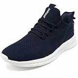 JUEQIBAA Herren-Turnschuhe, Laufschuhe, leicht, Walking-Sneaker, Fitness, Fitnessstudio, Sport, Joggen, Tennisschuhe, blau, 38 2/3 EU