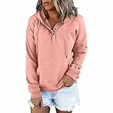 Generisch Pullover Damen, Hip Hop Hood, Kapuzenpullover Oversize Knopfleiste Hoody Mit Kapuze Hoodie Oversized Pullover Langarm Herbst Winter Sweatshirt Oberteil Pulli