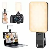LED Selfie Licht mit Clip, 3000K-6500K Dimmbares Handy Licht mit 5 Helligkeitsstufen und 5 Lichtmodi, Wiederaufladbar mit 2000mAh Akku für iPhone, Laptop, Kamera, Meetings, Videos, TikTok, YouTube