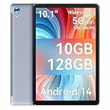 Ainmel Android Tablet, 10 Zoll Octa-Core-Prozessor, 10 GB RAM 128 GB ROM, 1 TB TF Card Expand, 1280 x 800 IPS HD Touchscreen, 5G/2.4G WiFi, BT 5.0, 5 MP + 8 MP Dual Kamera Android Tablet (Grau)