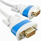 KabelDirekt – 10m – VGA Monitor Kabel, höchste Bildqualität – In Deutschland entwickelt (VGA-Stecker auf Stecker, verbindet PC mit Bildschirm/Beamer, D-Sub 15, für Full HD/1080p, weiß)