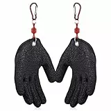 TAIZER Angelhandschuhe 2PCS Fisch Fang Handschuhe Raubfisch Stichfeste Bissfest Wasserdicht Angelhandschuh Raubfisch Magnetverschluss Anti Schnitt Rutschfesten Handschuh Für Umgang Mit Hecht Wels