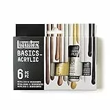 Liquitex 3699399 Basics Acrylfarben Set Metallic/Irisierend – 6 x 22ml Tuben, lichtechte Künstler-Acrylfarben, brillante Farben, ideal für Mixed Media, Acrylmalerei & Modellbau