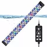 hygger Submersible Aquarium Led Beleuchtung,24/7 Mode Aquarium Light Full Spectrum LED mit Einstellbare Timer, 24W Fish Tank Lamp mit 9 Farben und 10 Einstellbare Helligkeit für 71-137cm Tank