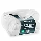 RESTILO Bettdecke 155x220 cm Ganzjahresdecke Steppdecke Antiallergisch Schlafdecke Öko Tex Standard Inez 155 x 220 cm