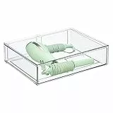 mDesign Kosmetikorganizer – stapelbare Schubladenbox aus Kunststoff – praktische Box zur Aufbewahrung von Badartikeln – durchsichtig