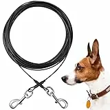 Mi Metty Tie-Out Leinen für Hunde, 15m Kausichere Hundeleinen,Tie Out Cables Hofleine für Kleine Hunde bis zu 60 Pfund (Schwarz, 50ft(15M))