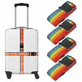 Widisun 4 Pack verstellbare Koffergurte, Gepäckschnallengurt, Koffergurt, Koffergurt, Koffergurte für Koffer, verstellbare Koffergurte, strapazierfähige Koffergurte mit Schnellverschluss