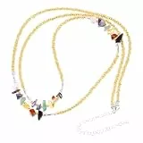 Amosfun Bauchkette aus Farbigen Steinen und Glasperlen Körperschmuck für Frauen Körperkette mit Sommerlichem Design fürs Sommerfest Tragbar und Verblassfest
