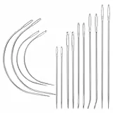 14 Stück Ledernadel Sattlergarn Ledernadeln C Nadeln Mehrere Stile Nähnadeln Leder Gebogene Nähnadel für Geldbörsen Rucksäcke Schuhe Polster Teppich Leinwand Reparatur