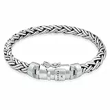 Kuzzoi Silberarmband Herrenarmband aus massivem 925er Sterling Silber, Breite 8,5 mm, Länge 21 cm, 335111-021