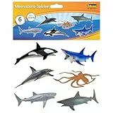 Idena 40242 - Spielfiguren Set, 6 Meerestiere aus Kunststoff, Tierfiguren für Kinder jeweils ca. 15 cm groß