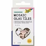 folia 5629 - Mosaic Glas Tiles IRIDESCENT MIX, 300 Stück mit 10 x 10 mm, ca. 250 g Mosaiksteine in 4 irisierend-schillernden Farben, zum Basteln, Verzieren und Dekorieren