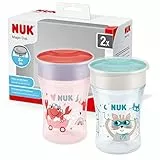 NUK Magic Cup Trinklernbecher | 8+ Monate | 230 ml | auslaufsicherer 360°-Trinkrand | BPA-frei | rot | 2 Stück