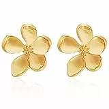 YIUWOD 1 Paarohrringe Blumen - Goldene Ohrringe - Ohrringe Groß - Geeignet FüR Die TäGliche Paarung, Den Besuch von Partys, Hochzeitsessen, AbschlussbäLlen und Aufmerksamen Geschenken
