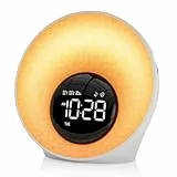 AFEXOA Tageslichtwecker Sonnenaufgang Wecker für Sanftes Aufwachen, Lichtwecker mit 2 Weckzeit, 7 Wecktönen, 30 natürliche Geräuschen,Timer, RGB Nachttischlampe, Geschenke Frauen Teens Mädchen Kinder