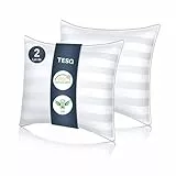 TESQ Kopfkissen, 60 x 60 cm, 2 Stück, weich, Hotelqualität, atmungsaktiv und hypoallergen, ideal für Seitenschläfer, Rücken- und Bauchschläfer, waschbar